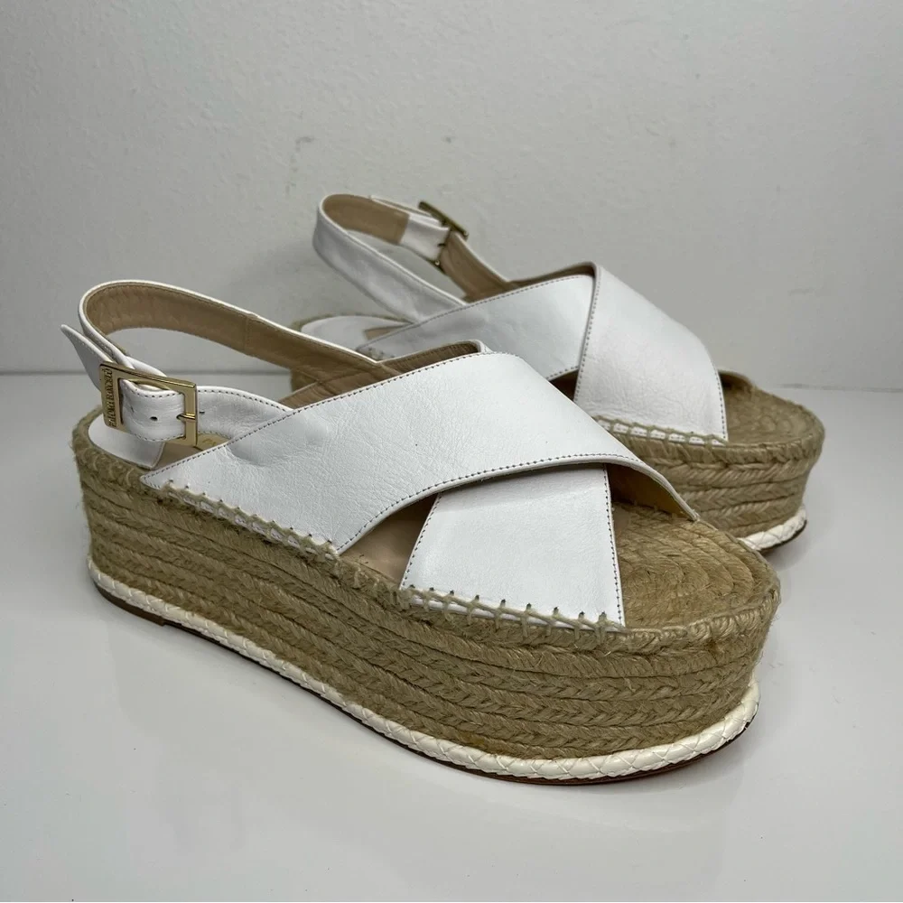 PALOMA BARCELO Loubularia Espadrille Flatforms White Size 40 Revolve